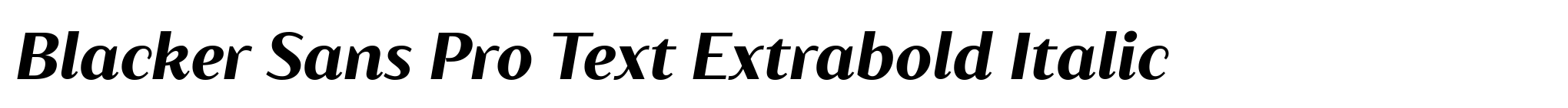 Blacker Sans Pro Text Extrabold Italic image